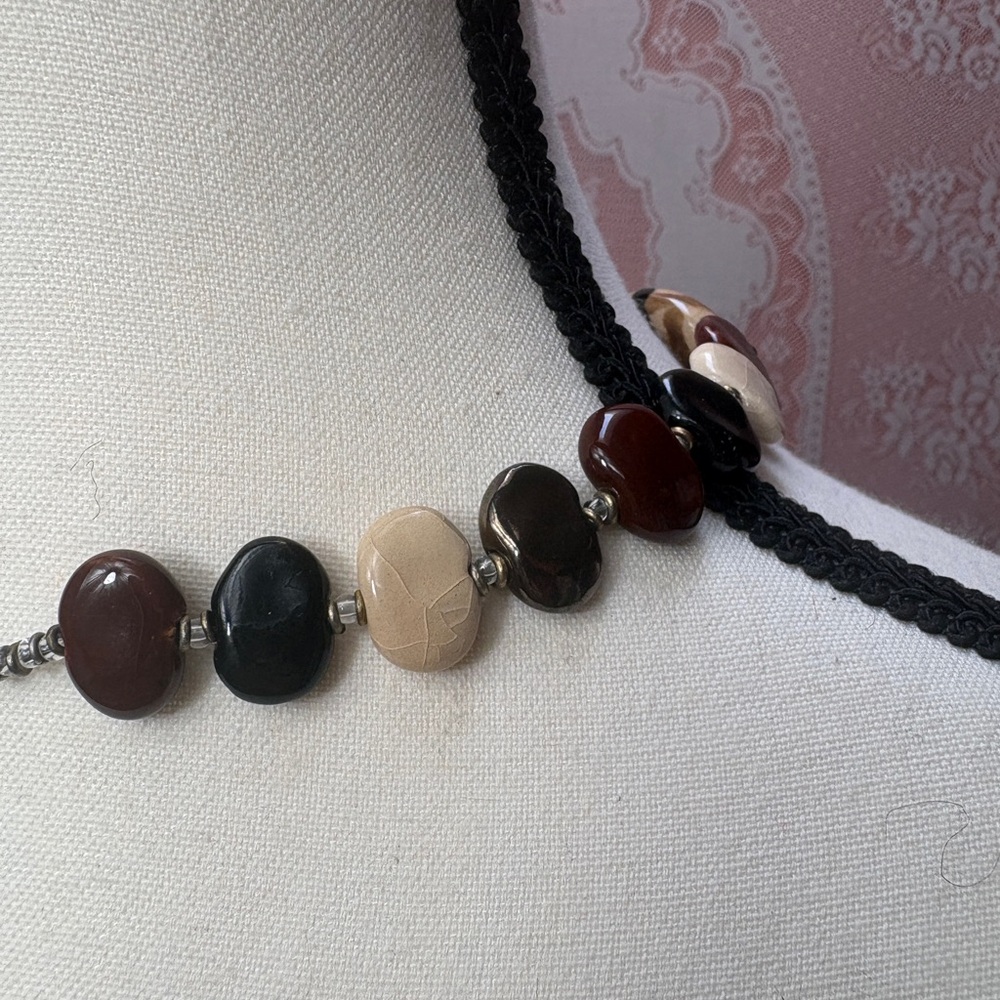 Statement Beaded Necklace – Earth Tones - Picture 4 of 6